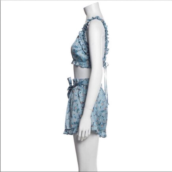 For Love and Lemons Spring Bloom Ruffle Crop Top & Shorts - Picture 5 of 11